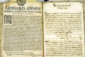“Sollevazione di Tommaso Aniello di Napoli”. Manoscritto A. Molini (Biblioteca Universitaria di Bologna, ms. 2466). Storicamente.org
Copyright © Alma Mater Studiorum Università di Bologna – Biblioteca Universitaria di Bologna. All rights reserved. È vietata la riproduzione o duplicazione con qualsiasi mezzo.