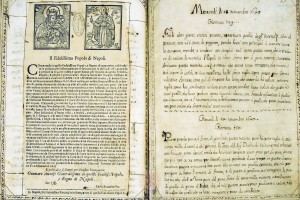 “Sollevazione di Tommaso Aniello di Napoli”. Manoscritto A. Molini (Biblioteca Universitaria di Bologna, ms. 2466). Storicamente.org
Copyright © Alma Mater Studiorum Università di Bologna – Biblioteca Universitaria di Bologna. All rights reserved. È vietata la riproduzione o duplicazione con qualsiasi mezzo.