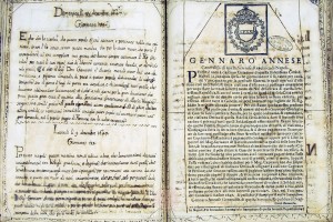 “Sollevazione di Tommaso Aniello di Napoli”. Manoscritto A. Molini (Biblioteca Universitaria di Bologna, ms. 2466). Storicamente.org
Copyright © Alma Mater Studiorum Università di Bologna – Biblioteca Universitaria di Bologna. All rights reserved. È vietata la riproduzione o duplicazione con qualsiasi mezzo.