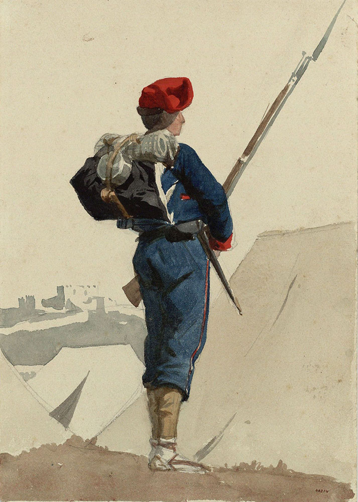 Voluntario Catalán de la Guerra de África (1860) de Mariano Fortuny (1838-1874); acuarela sobre papel. Museu Nacional d'Art de Catalunya (MNAC, Barcelona) (046214-D)