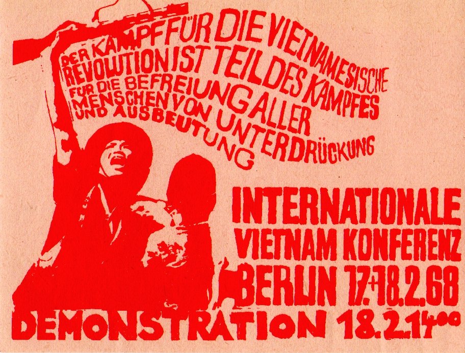Manifesto relativo al Vietnam-Kongress di Berlino nei giorni 17-18 febbraio 1968. Fonte: https://commons.wikimedia.org
