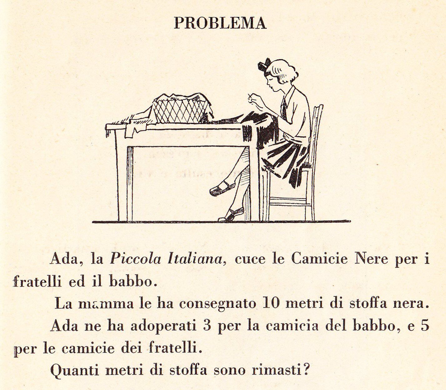 Un problema di aritmetica (Onb 1931, 61).