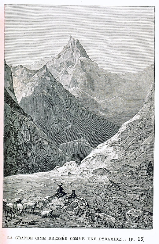 La grande cime dressée comme un pyramide. E. Reclus, Histoire d'une Montagne, Paris, Hetzel, 1880,
  14.