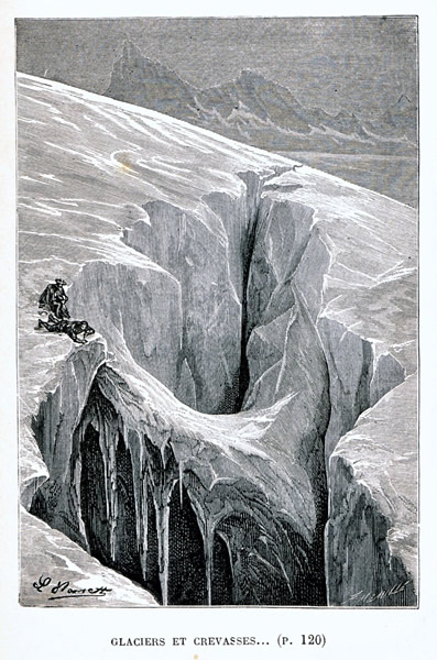Glaciers et crevasses. E. Reclus, Histoire d'une Montagne, Paris, Hetzel, 1880, 118.