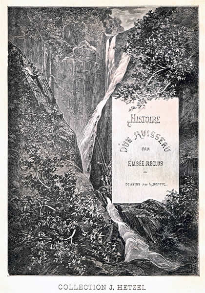 Edizione di Histoire d'un Ruisseau 1881. E. Reclus, Histoire d'un Ruisseau, Paris, Hetzel, 1881, frontespizio.