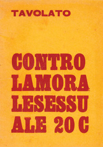 Ardengo Soffici, copertina per Contro la morale sessuale, di Italo Tavolato, Firenze, Gonnelli, 1913.